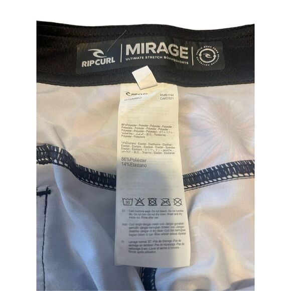 New Rip Curl Mens Navy Blue Mirage Ultimate Stretch Boardshorts Size 34 - Picture 11 of 12